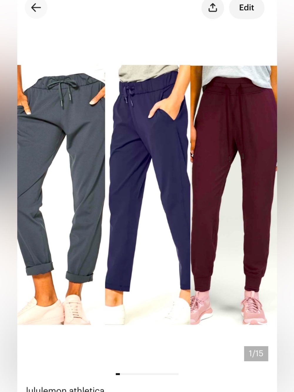 Lululemon On The Fly Grey BlackReady To Rulu Burgundy Jogger Pants  Size 4